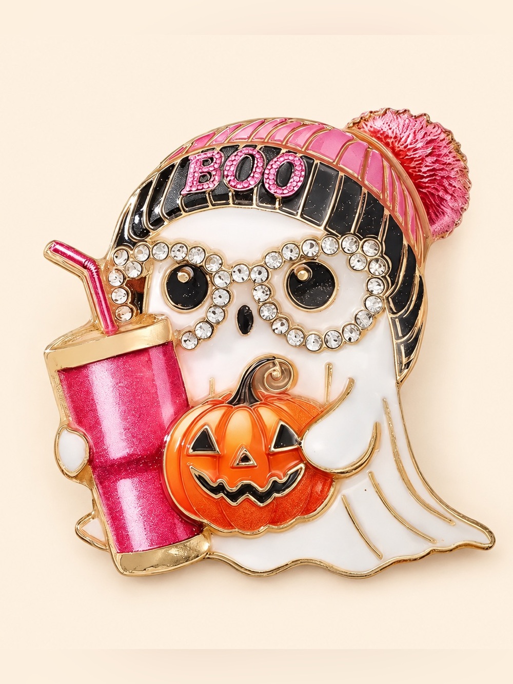 Cute Halloween Ghost Sunglasses Festive Brooch